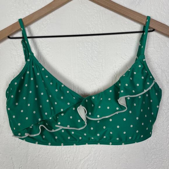 Summersalt The Ruffle Marina Bikini Top in Seaglass Dot Size 10 - Picture 3 of 5